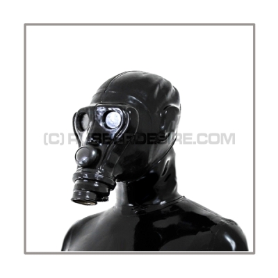 SIMIAN-gasmask-set TWIN-A-BLACK with separate openface-hood and sunglasses-stickers